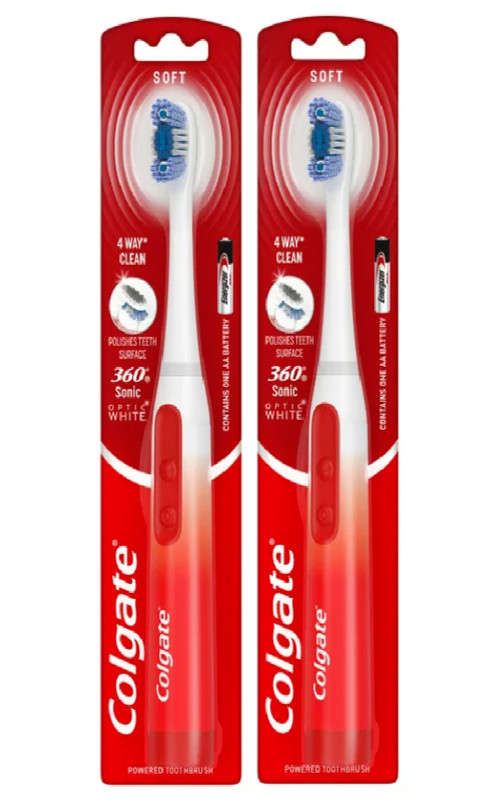 Colgate 360 Power Whitening Battery Operated Toothbrush, Sof