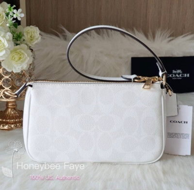 COACH ホワイトのみ NWT Coach Nolita 19 In Signature Canvas CS442 Gold/Chalk