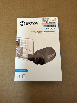 *New* Boya BY-A7H Plug-In Condenser Microphone For IOS/Most Android Devices