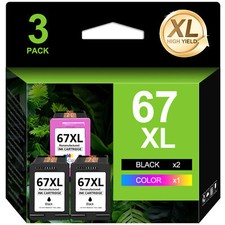 67XL Ink Cartridge for HP 67 Ink Deskjet 2700e 2755e 4100e 4155e Envy 6010 6055e
