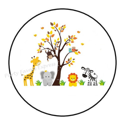 10cm Auto-Aufkleber Sticker Decal Laptop Farbe Jungle Animals Baby Shower R2028