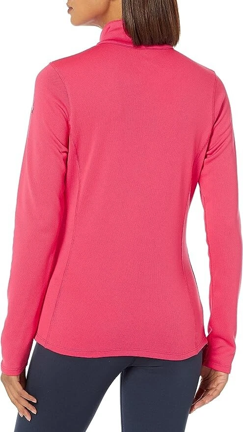 Spyder Women's Standard Baselayer Zip T-Neck Top Cerise Size Large Hot Pink - Image 2 of 2