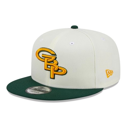 New Era Green Bay Packers City Originals Cream 9FIFTY Snapback Adjustable Hat - 第 3/5 張圖片