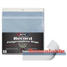 500 BCW 33RPM Resealable LP Record Album Archival 2-Mil Clear Outer Poly Bags