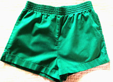 Vtg 1980's Catch One Women MEDIUM Green Short Pocket Chino Elastic Waist