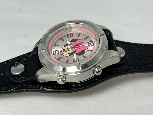 Disney Minnie Mouse MCK362S Watch - Black Band - Lights Ups - New Batteries - Picture 5 of 11