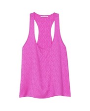 VICTORIA'S SECRET Satin Racerback Tank - Pink Berry Logo - NWT