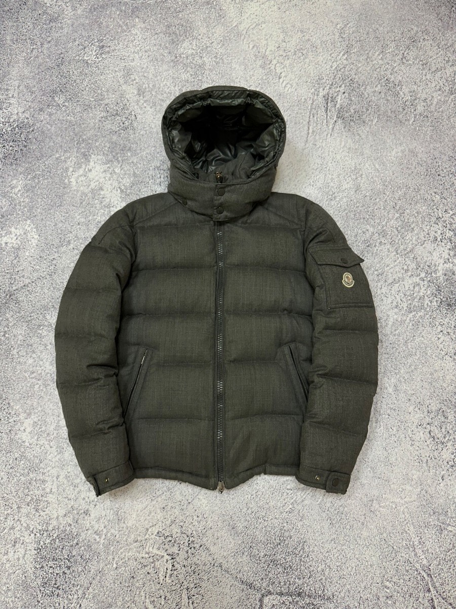 Moncler MONTGENEVRE Hooded Wool Down Jacket Gray Size