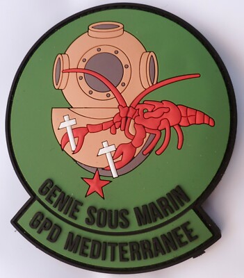 Abzeichen Patch MARINE PVC GENIE SOUS MARINE GPD MEDITERRAN HELM TAUCHER