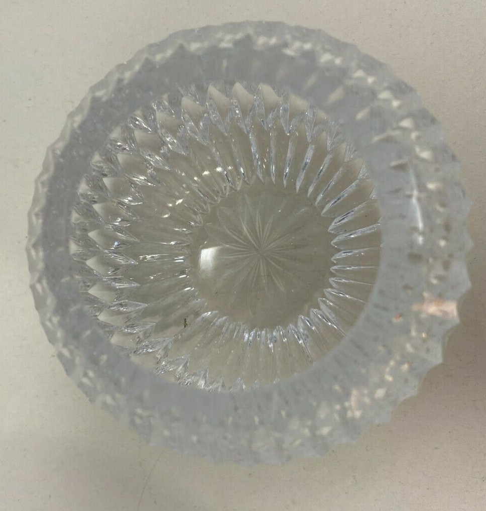 Pair of STC EXCEPTIONALY CUT GLASS Candle Votives 3" with a 1 1/4