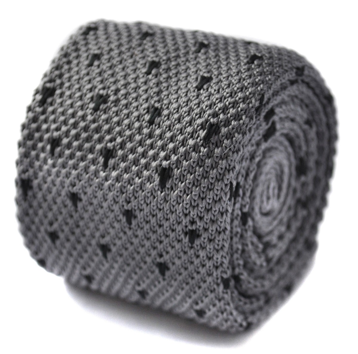 silver knit tie