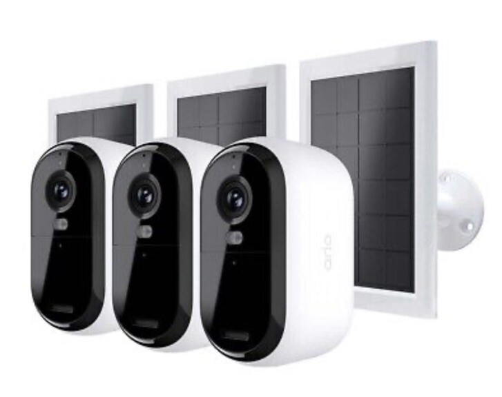 3 Pack Arlo Essential Outdoor 2K Camera 2nd Generation  with Solar Panels Sealed