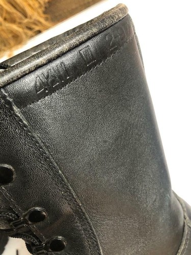 Vintage Womens Black Leather Army Millitary Combat Boot SZ 4.5 W - Picture 7 of 10