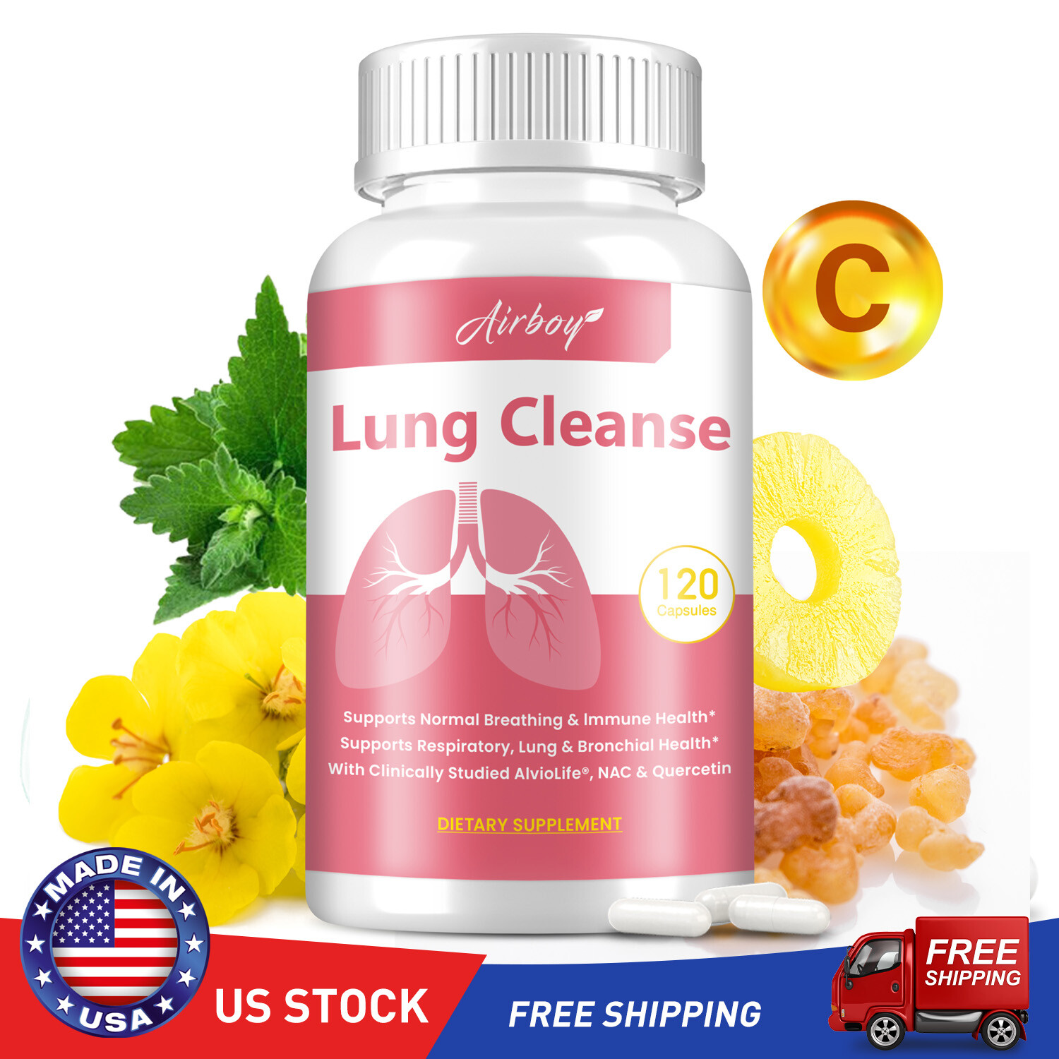 Lung Cleanse - Detox Respiratory & Immune Health, Digestive Support, Easy Fast