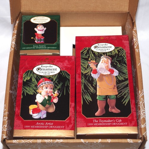 Hallmark 1999 Keepsake Ornament Club Membership Kit 3 Ornaments eBay