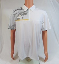 Adidas Aeroready Zippered White Camo Polo Tennis Golf Shirt Sz M NEW GG2897