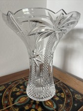 Godinger Shannon Vase 24% Lead Crystal South Beach Collection Palm Trees 11# 12"