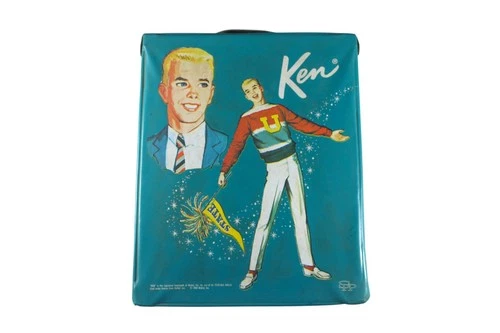 Vintage 1964 Mattel Ken Doll Case & Sports Outfits Football Baseball Clothing