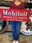 Antique Vintage Old Style Metal Sign MobilOil Oil LH Made in USA