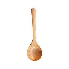 Wooden Round Rice Spoon Natural Wood Cooking Spoon Kitchen Dining Accessories