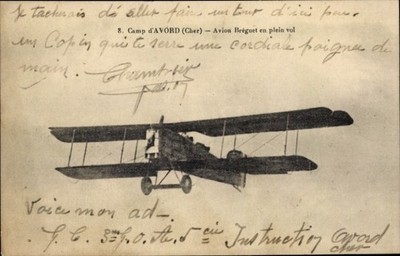 CPA Camp d'Avord, Cher, Avion Bréguet en plein vol - 4708933