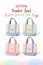 Trader Joe  s 2026 Mini Canvas Pastel Reusable Tote Bag
