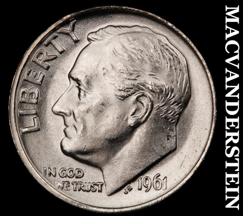 1961 Roosevelt Dime- Silver- Choice Gem Brilliant Uncirculated No Reserve #J19