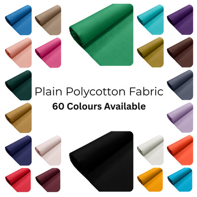Uni Polycotton Stoff Kleid Handwerk Poly Baumwolle Futter Wimpel Material 45'' breit