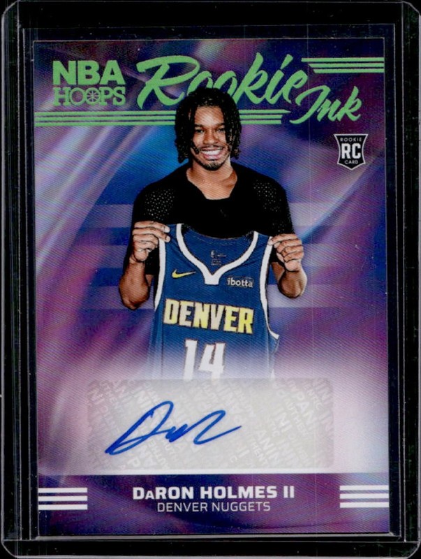 2024-25 Panini Hoops DaRon Holmes II Rookie Ink RC Green Auto #RI-HOL Nuggets