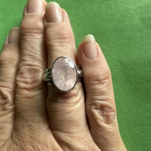 VINTAGE SILPADA 925 STERLING SILVER & ROSE QUARTZ STONE ARTISAN RING Size 6 