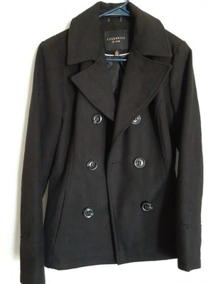 Celebrity Pink Double Breasted Peacoat Black