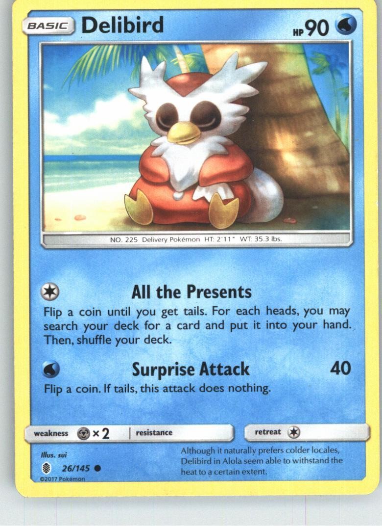 Delibird 26/145 Common Guardians Rising Pokemon Lightly Played