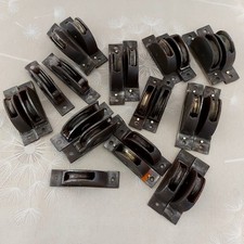 Produktbild - 11 Paar restaurierte antike Original RESTPOSTEN Messing Gusseisen Flügel Fenster Riemenscheiben