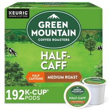 Green Mountain Coffee, Half-Caff, K-Cup Pods, Medium Roast Coffee, 192 Count