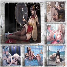 Anime Girl Funny Fabric Shower Curtain Extra Long Curtains Bathroom Waterproof