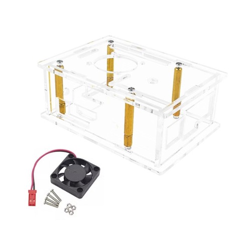 Custodia acrilica unica per custodia arancione Pi 3B con ventola di raffreddamento dissipatore di calore - Foto 10 di 10