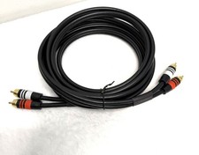 10ft Premium 2 RCA Plug / 2 RCA Plug M/M 22AWG Cable - Black 5348