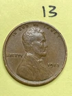 1913 LINCOLN WHEAT CENT,  high condition coin, XF, #13