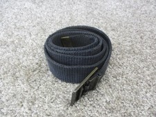 Military Web Belt Mens One Size Dark Gray Slide Clamp Buckle Metal Brass Tip
