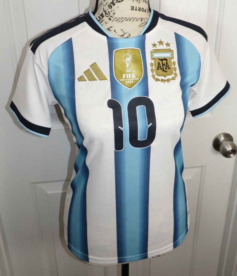 adidas Argentina Messi Home 2026 Jersey Blue/White Striped Women Size XXS