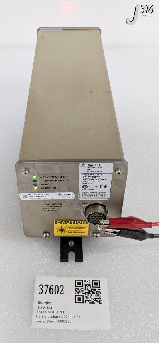 37602 AGILENT LASER HEAD, POWER: 300uW, 3.71MHZ, ASML 4022.454