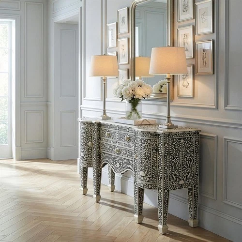 Butler Specialty Victoria Bone Inlay Buffet In Black - Picture 3 of 5