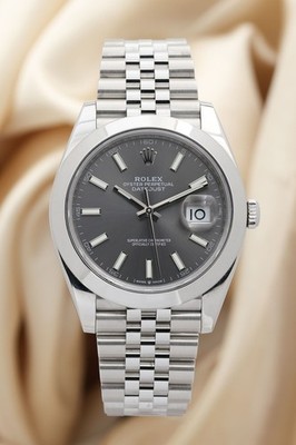 Rolex Datejust 41mm Automatik Herrenuhr Grau Jubilee 126300 Original Papiere +