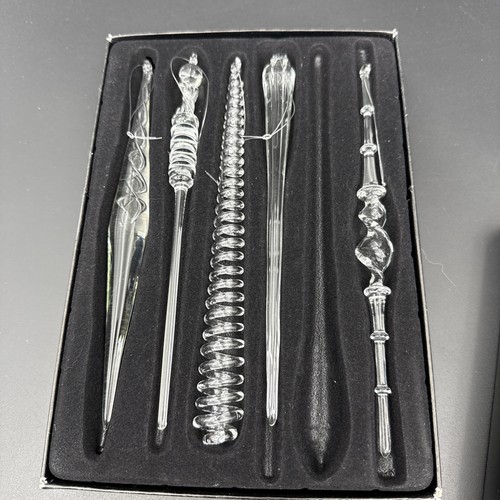One Hundred 80 Degrees Christmas Glass icicle ornaments Beautiful Ornate Rare - Picture 6 of 12