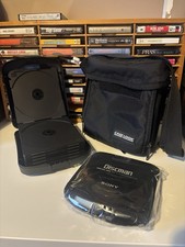 USED ONCE Sony Discman D-140 Portable CD Player + Carry Case And CD holder MINT