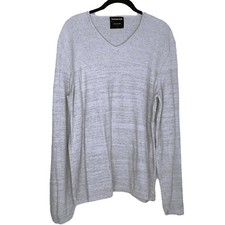 Calvin Klein Jeans Men's Sweater Gray V-Neck Long Sleeve Cotton / Modal EUC Sz L
