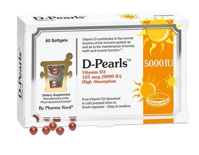 Pharma Nord D-Pearls 5000 iu (125 mcg) High Potency 80 Count (Pack of 1)