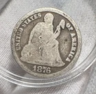1876 Liberty Seated Dime CC Carson City  Double Die Obverse