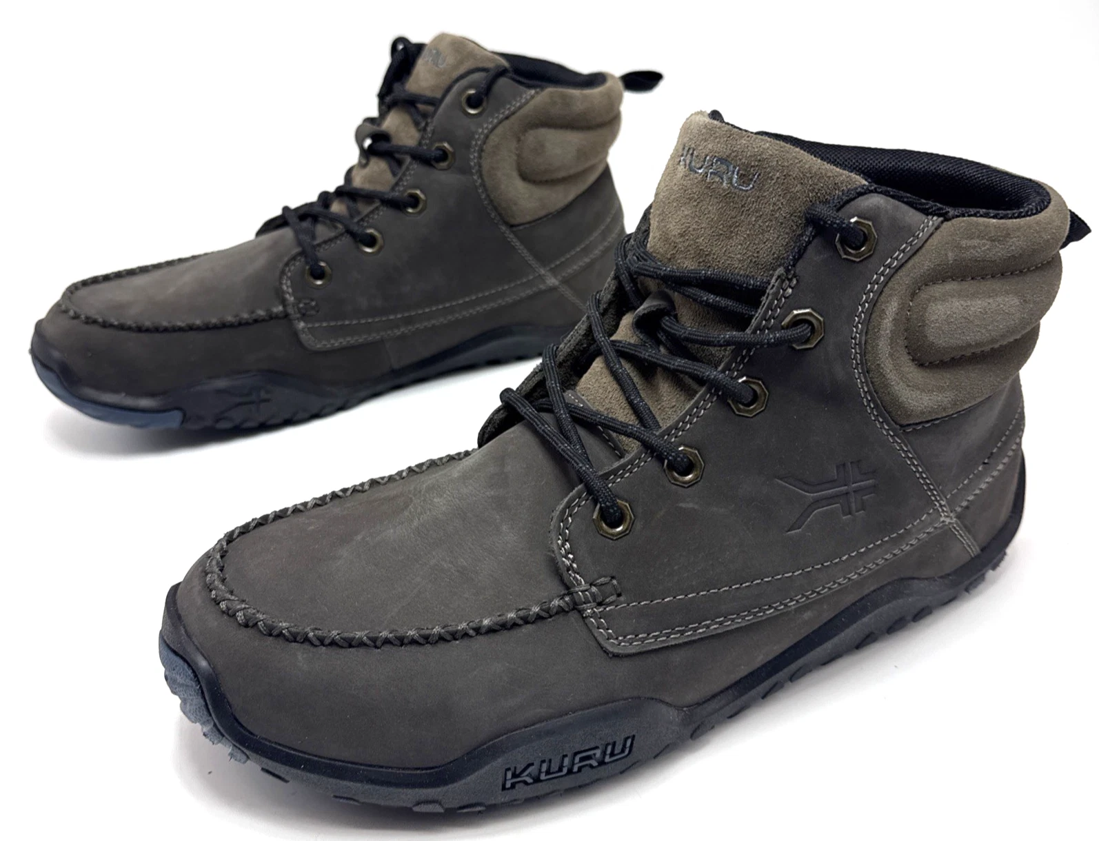 Kuru Quest Mens Size 10.5 Gray/Black Outdoor Leather Camp Hiking Lace Up Boots