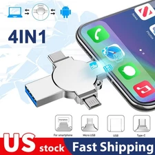 2TB 4in1 Portable Flash Drive USB3.0 Memory Stick OTG for iPhone Android PC Mac